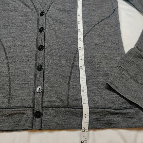 Icebreaker Merino Wool Superfine Lite Bliss Cardigan Small Charcoal Gray *Read - Picture 10 of 16